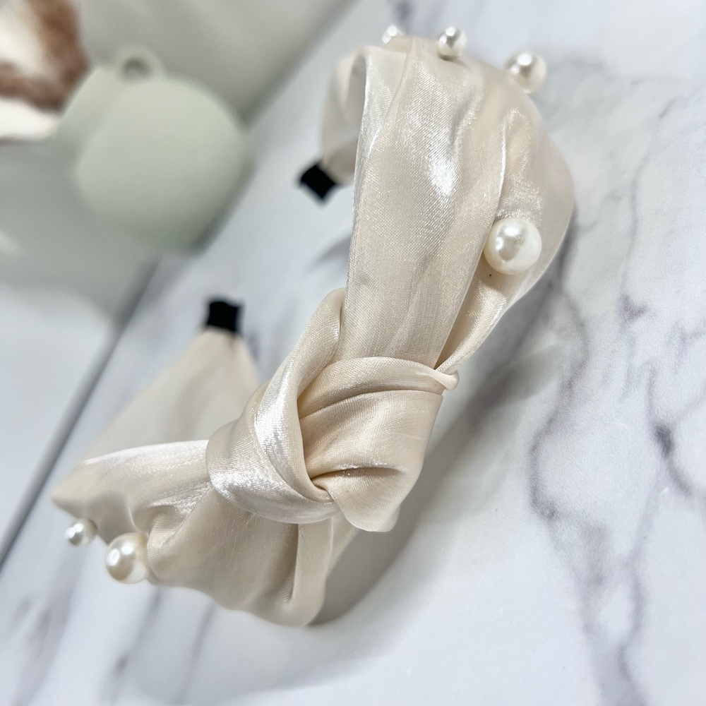 Top Knot Pearl Bride Headband